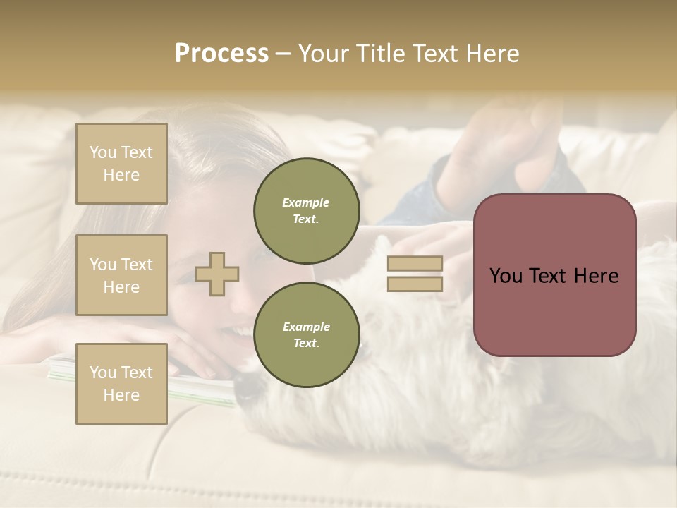 Portrait Of A Cute Young Woman Enjoying Quality Time With Her White West Highland Terrier, Jack PowerPoint Template