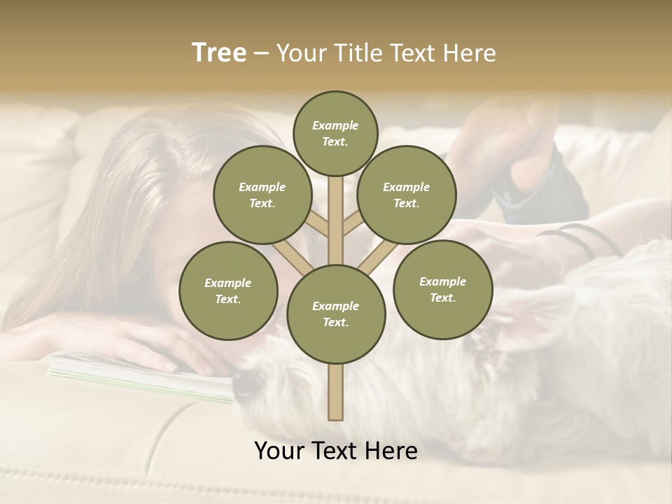 Portrait Of A Cute Young Woman Enjoying Quality Time With Her White West Highland Terrier, Jack PowerPoint Template