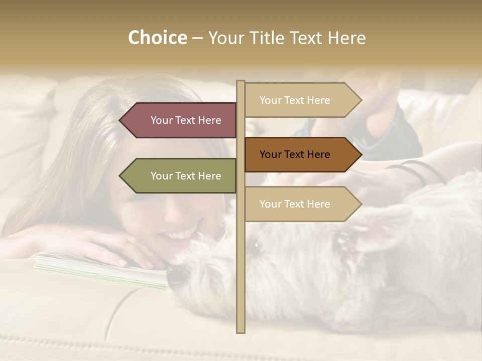 Portrait Of A Cute Young Woman Enjoying Quality Time With Her White West Highland Terrier, Jack PowerPoint Template