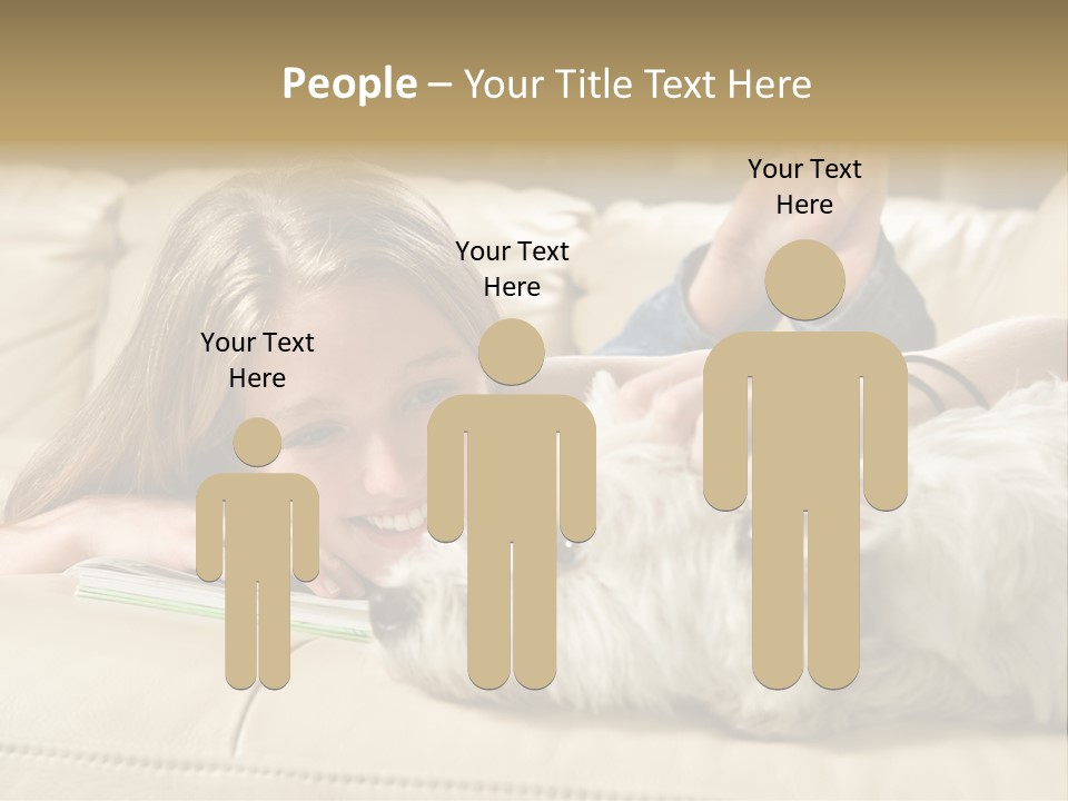 Portrait Of A Cute Young Woman Enjoying Quality Time With Her White West Highland Terrier, Jack PowerPoint Template