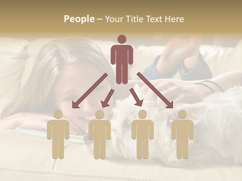 Portrait Of A Cute Young Woman Enjoying Quality Time With Her White West Highland Terrier, Jack PowerPoint Template