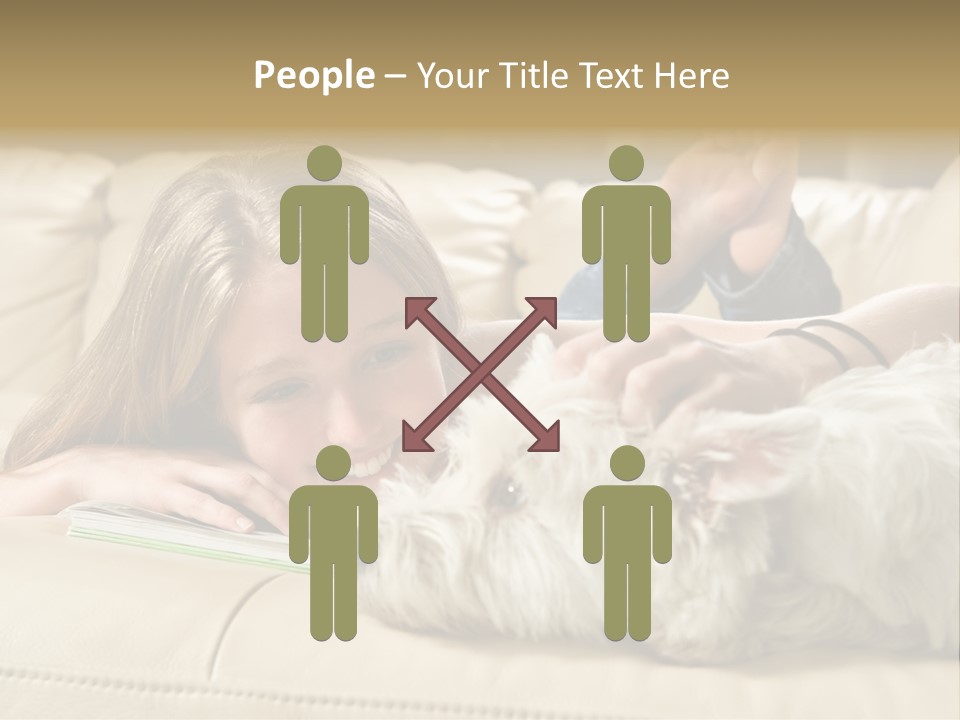 Portrait Of A Cute Young Woman Enjoying Quality Time With Her White West Highland Terrier, Jack PowerPoint Template