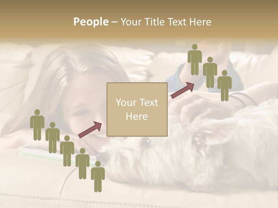 Portrait Of A Cute Young Woman Enjoying Quality Time With Her White West Highland Terrier, Jack PowerPoint Template