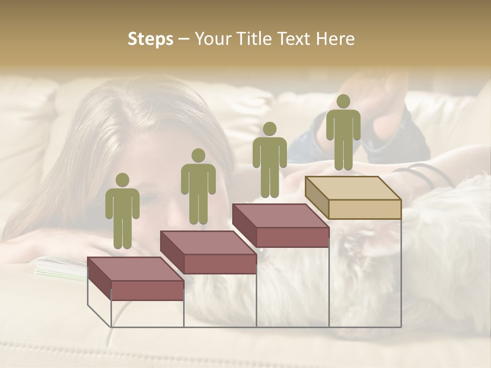 Portrait Of A Cute Young Woman Enjoying Quality Time With Her White West Highland Terrier, Jack PowerPoint Template