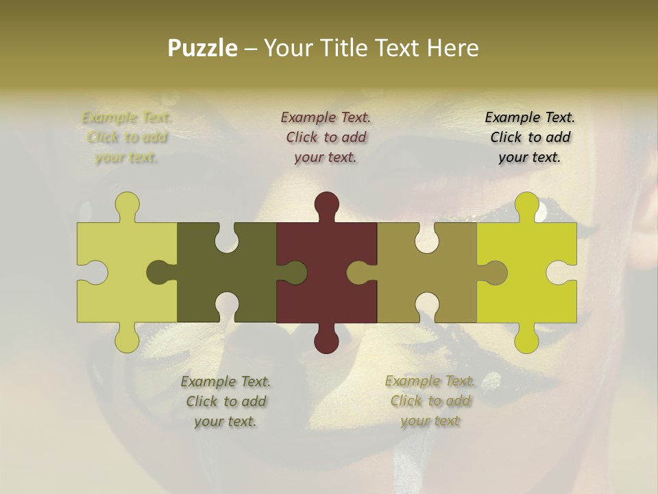 Close-Up Of Child Painted In The Face As A Tiger PowerPoint Template