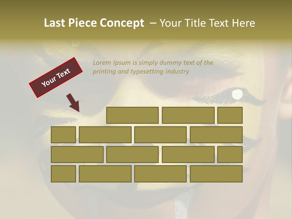 Close-Up Of Child Painted In The Face As A Tiger PowerPoint Template