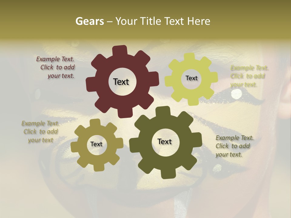 Close-Up Of Child Painted In The Face As A Tiger PowerPoint Template