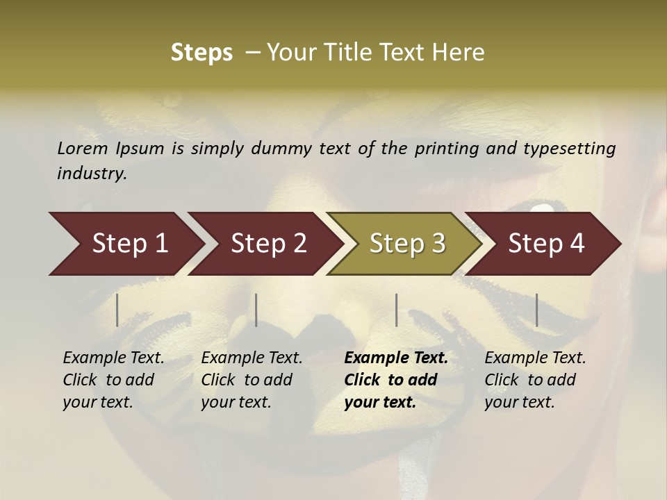 Close-Up Of Child Painted In The Face As A Tiger PowerPoint Template