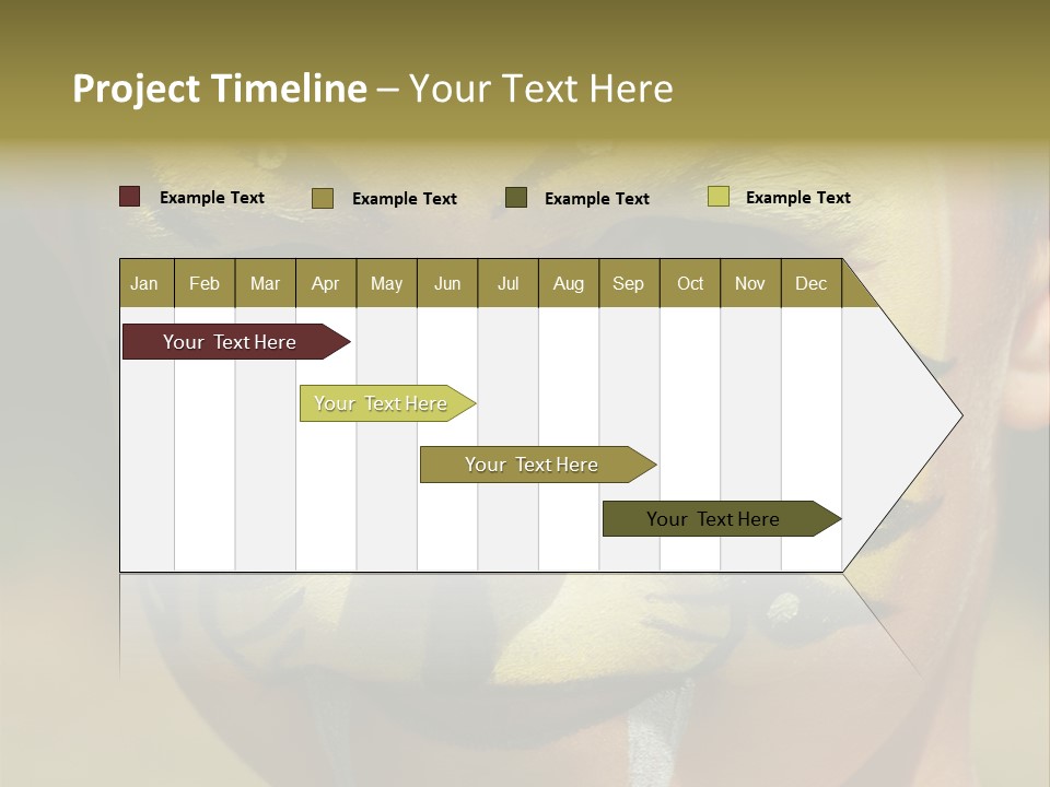 Close-Up Of Child Painted In The Face As A Tiger PowerPoint Template