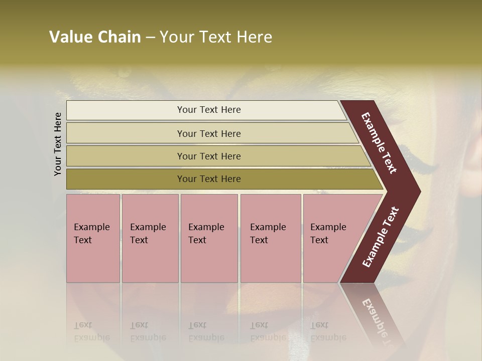 Close-Up Of Child Painted In The Face As A Tiger PowerPoint Template