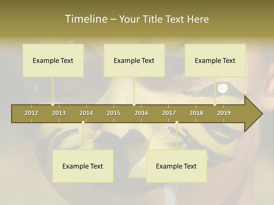 Close-Up Of Child Painted In The Face As A Tiger PowerPoint Template