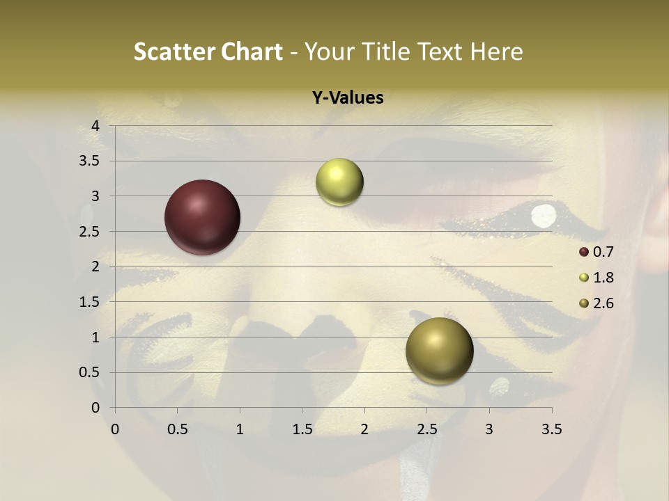 Close-Up Of Child Painted In The Face As A Tiger PowerPoint Template