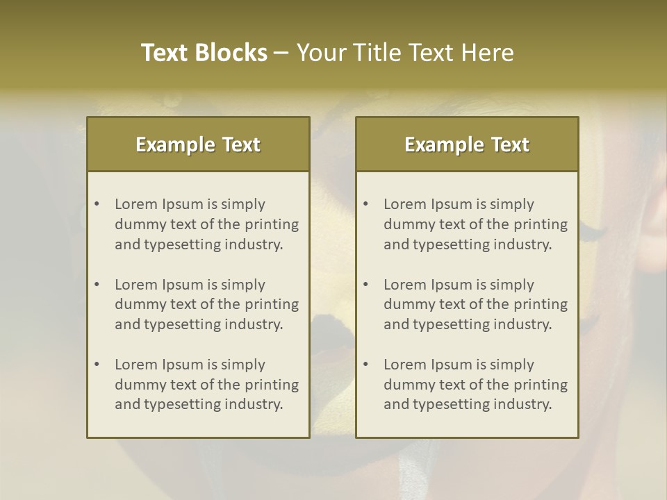 Close-Up Of Child Painted In The Face As A Tiger PowerPoint Template