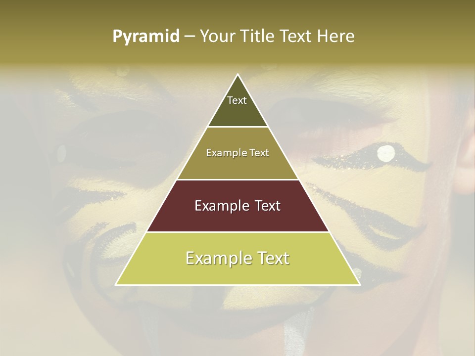 Close-Up Of Child Painted In The Face As A Tiger PowerPoint Template