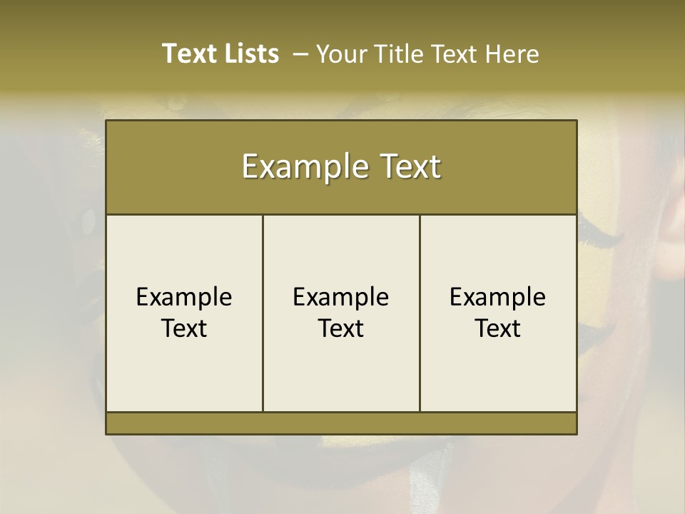 Close-Up Of Child Painted In The Face As A Tiger PowerPoint Template