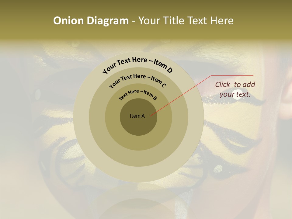Close-Up Of Child Painted In The Face As A Tiger PowerPoint Template
