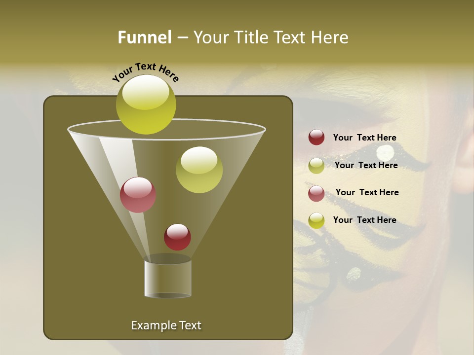 Close-Up Of Child Painted In The Face As A Tiger PowerPoint Template
