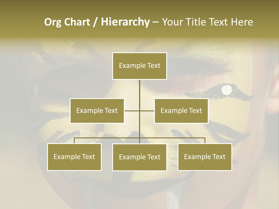 Close-Up Of Child Painted In The Face As A Tiger PowerPoint Template