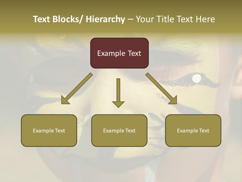 Close-Up Of Child Painted In The Face As A Tiger PowerPoint Template