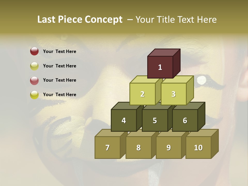 Close-Up Of Child Painted In The Face As A Tiger PowerPoint Template