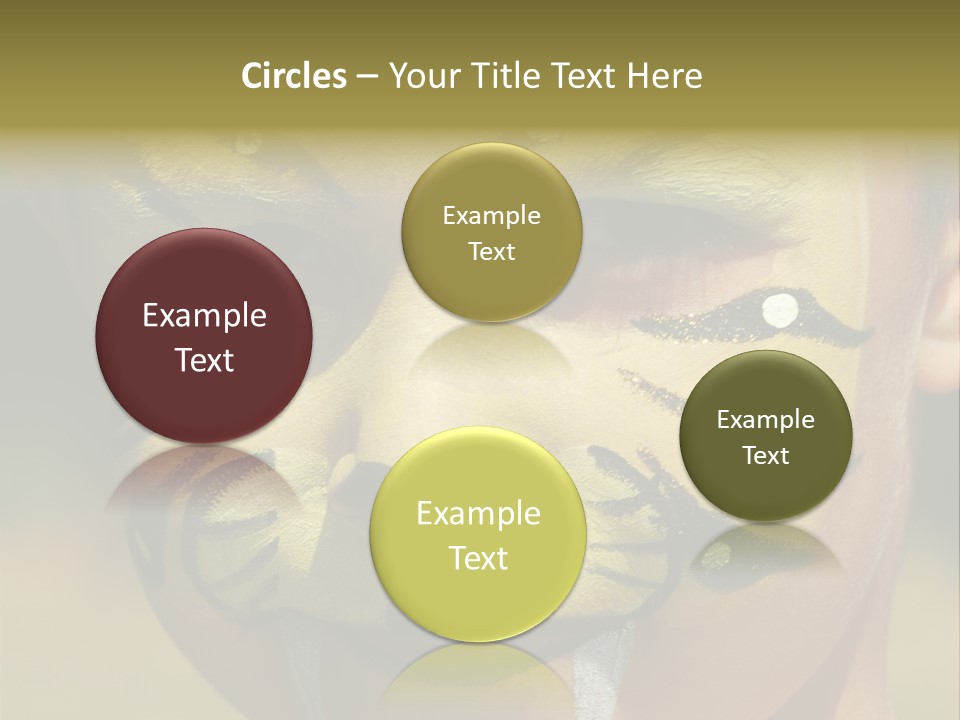 Close-Up Of Child Painted In The Face As A Tiger PowerPoint Template