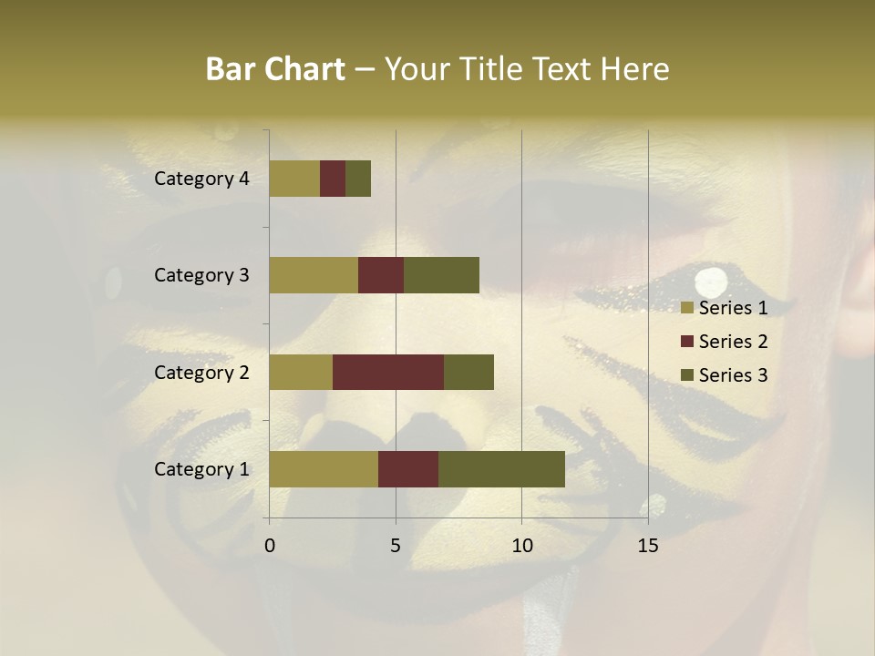 Close-Up Of Child Painted In The Face As A Tiger PowerPoint Template