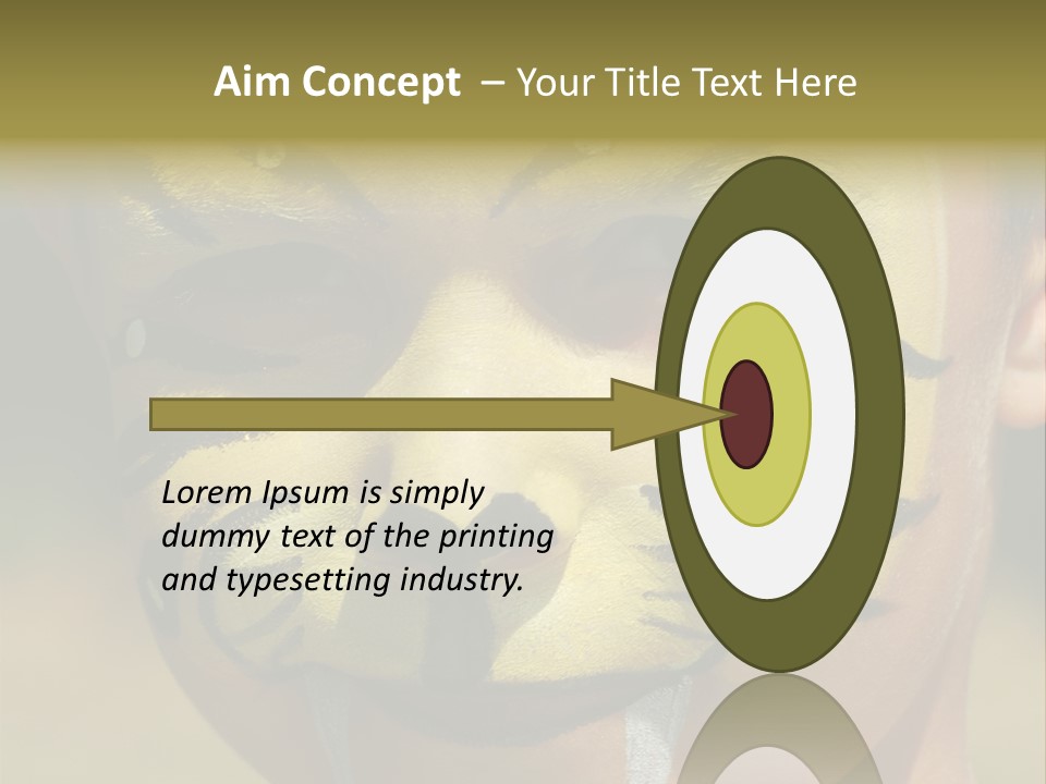 Close-Up Of Child Painted In The Face As A Tiger PowerPoint Template