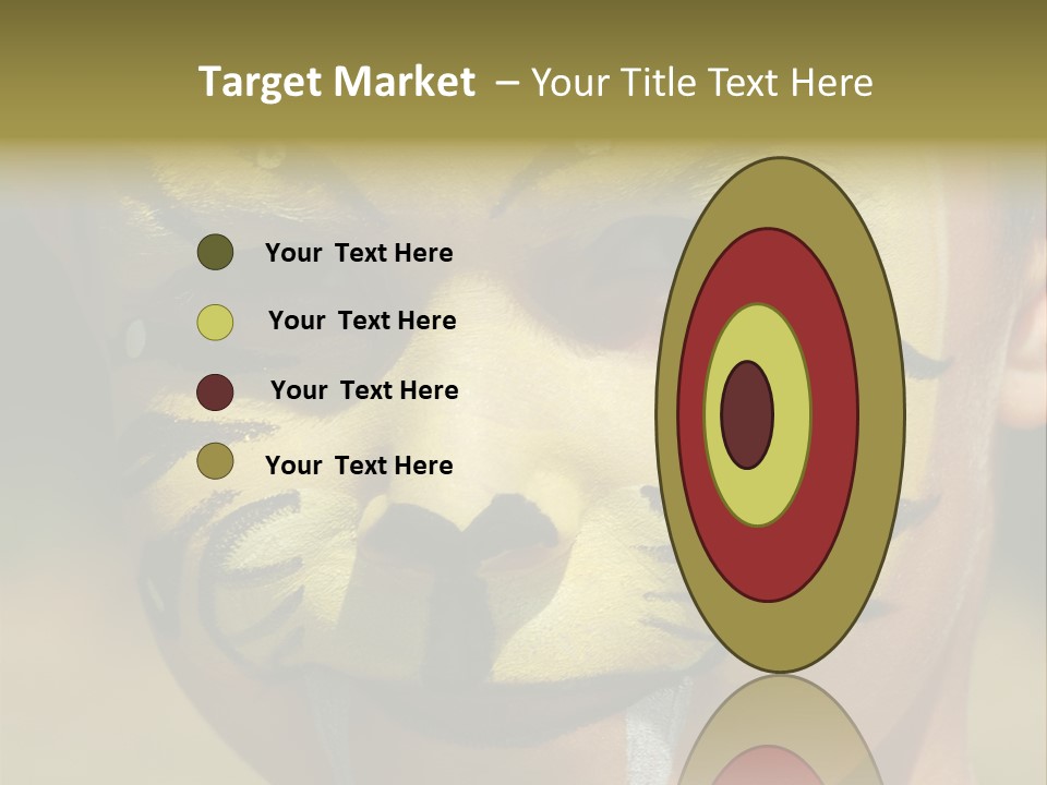 Close-Up Of Child Painted In The Face As A Tiger PowerPoint Template