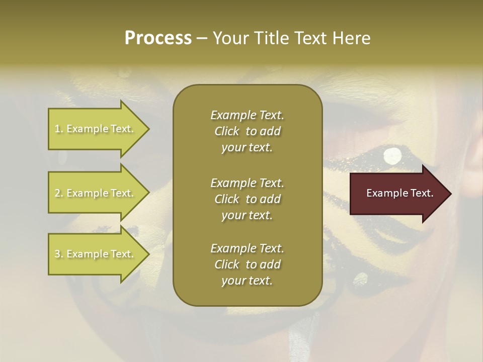 Close-Up Of Child Painted In The Face As A Tiger PowerPoint Template