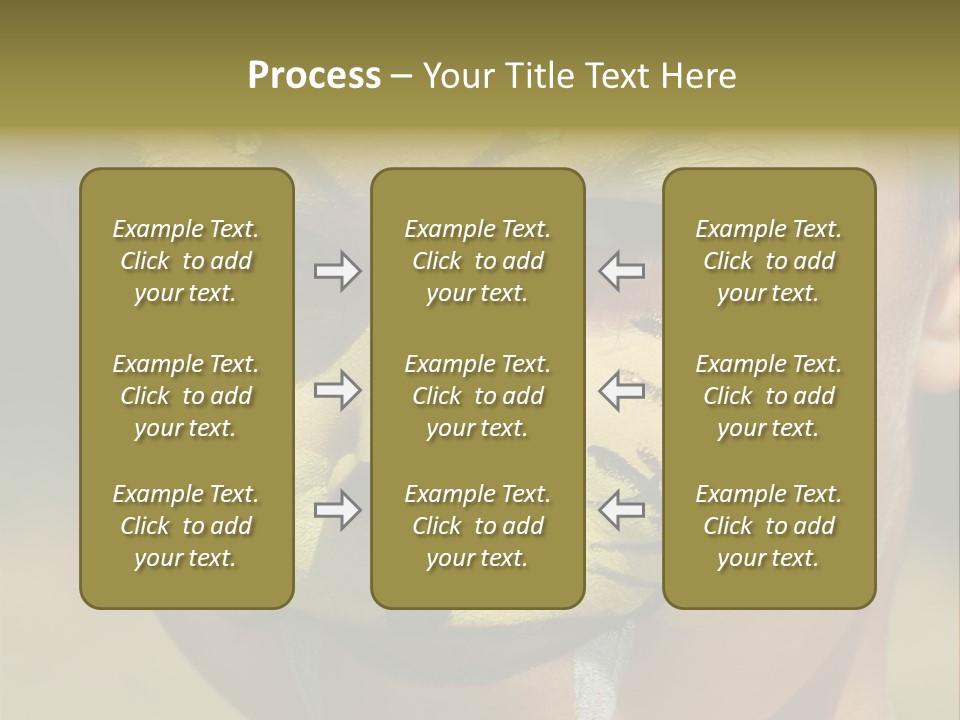 Close-Up Of Child Painted In The Face As A Tiger PowerPoint Template