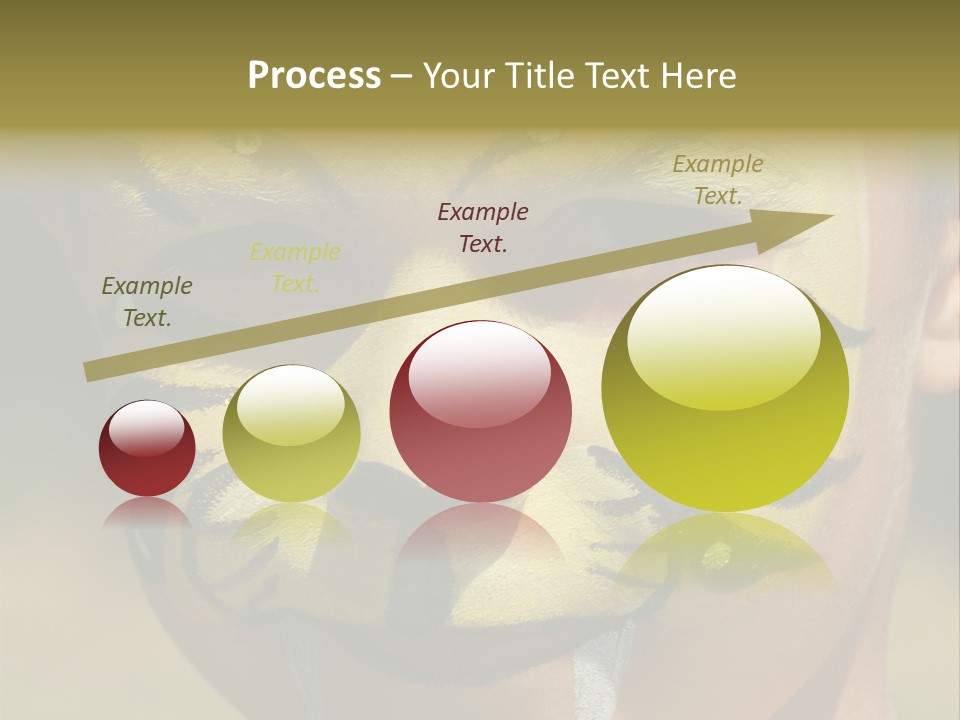 Close-Up Of Child Painted In The Face As A Tiger PowerPoint Template