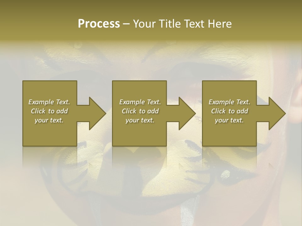 Close-Up Of Child Painted In The Face As A Tiger PowerPoint Template