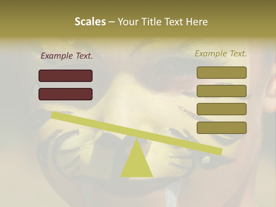Close-Up Of Child Painted In The Face As A Tiger PowerPoint Template