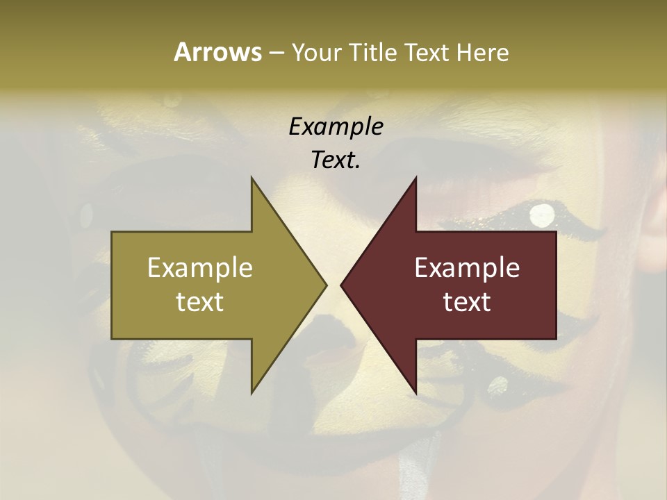 Close-Up Of Child Painted In The Face As A Tiger PowerPoint Template