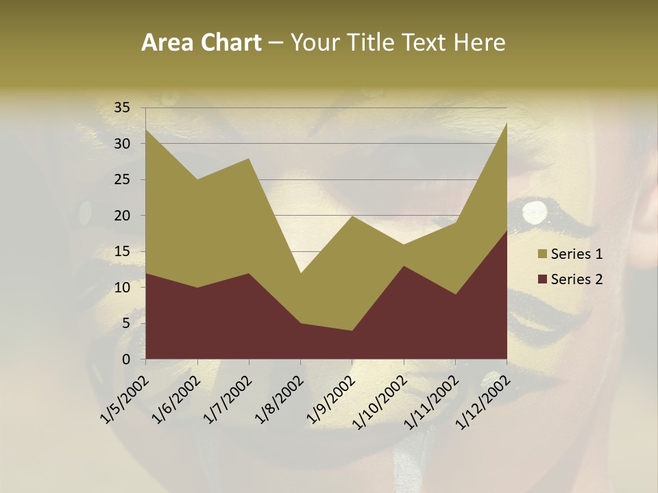Close-Up Of Child Painted In The Face As A Tiger PowerPoint Template