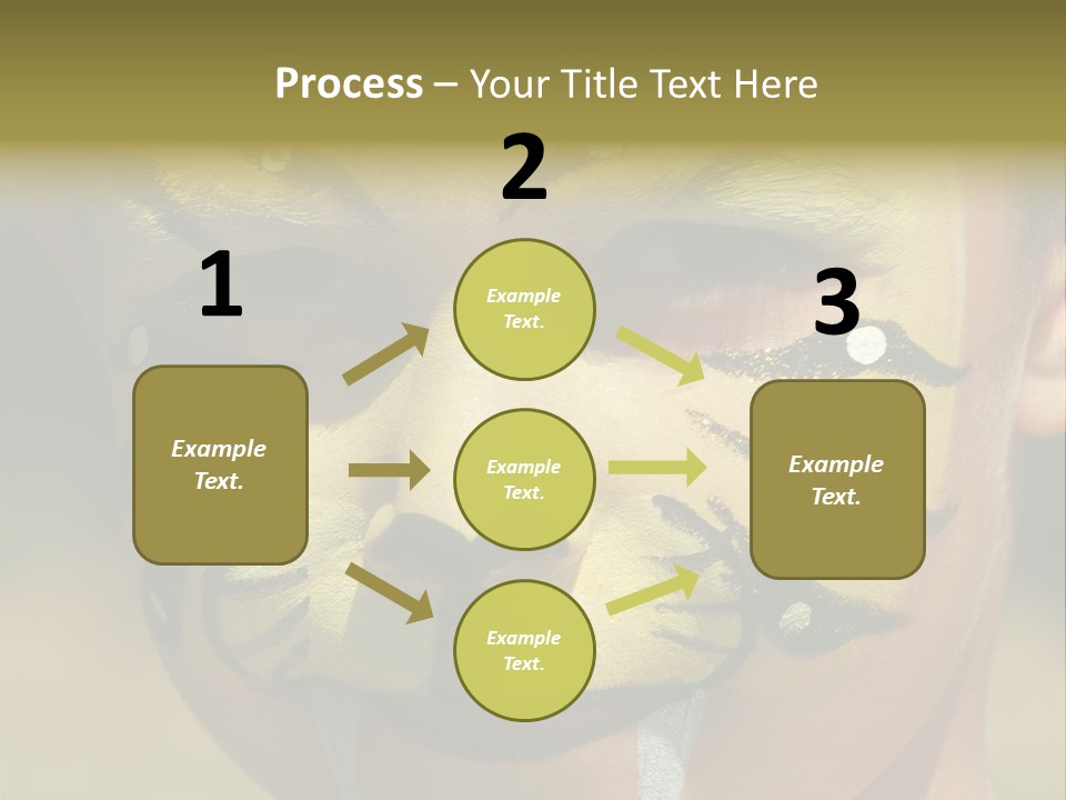 Close-Up Of Child Painted In The Face As A Tiger PowerPoint Template
