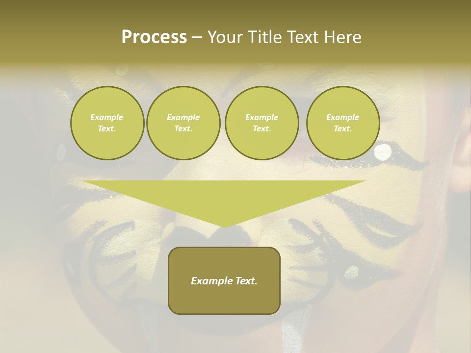 Close-Up Of Child Painted In The Face As A Tiger PowerPoint Template