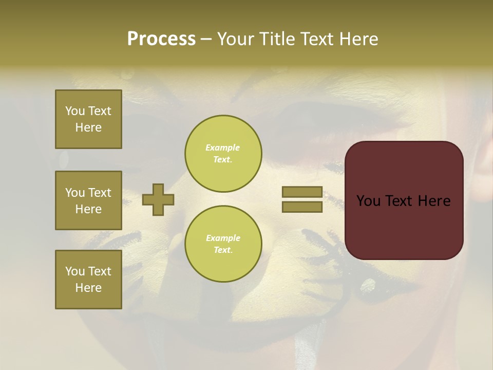 Close-Up Of Child Painted In The Face As A Tiger PowerPoint Template