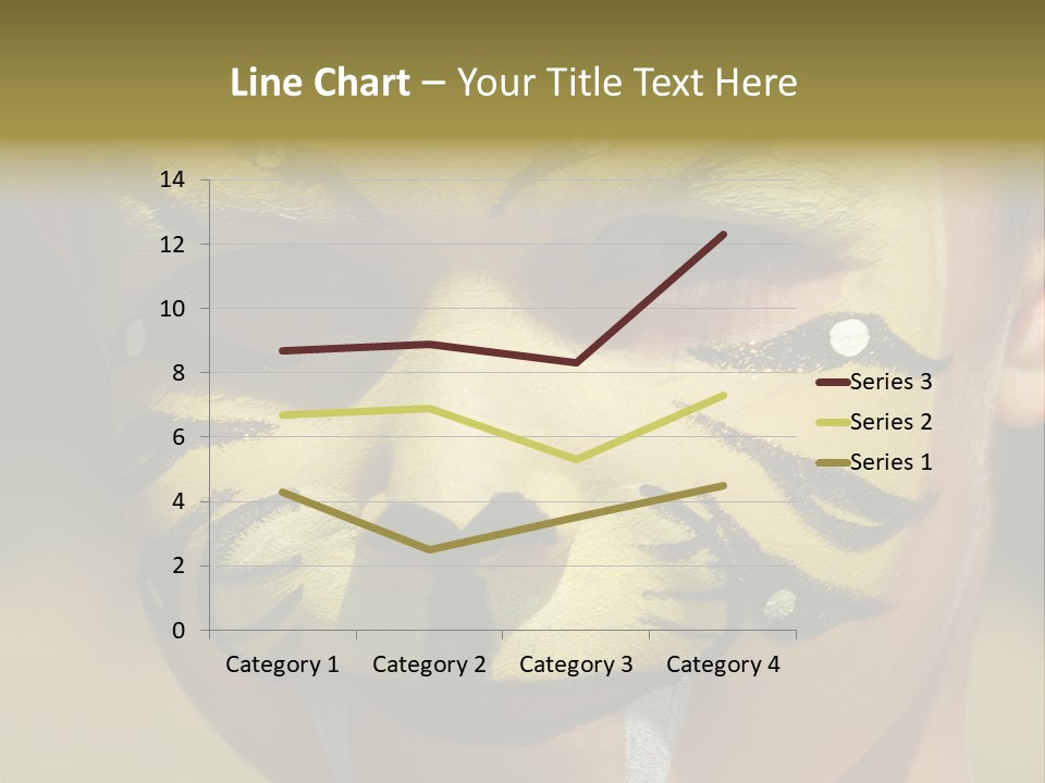 Close-Up Of Child Painted In The Face As A Tiger PowerPoint Template