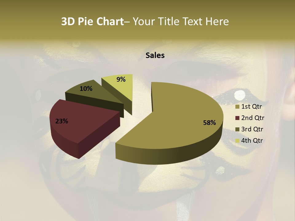 Close-Up Of Child Painted In The Face As A Tiger PowerPoint Template