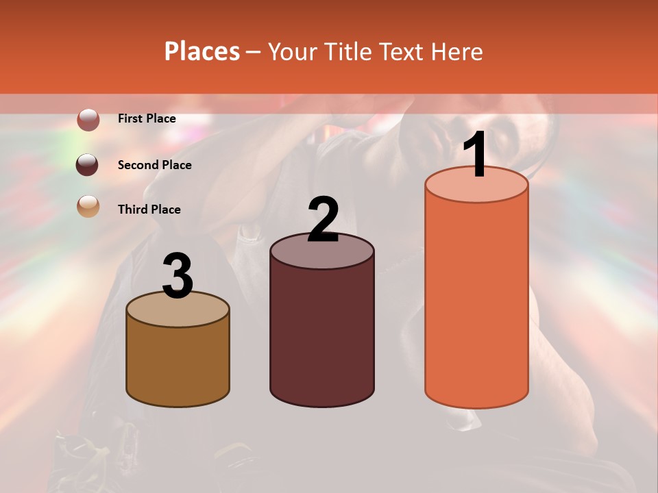 A Boy Listen Music With City Background PowerPoint Template