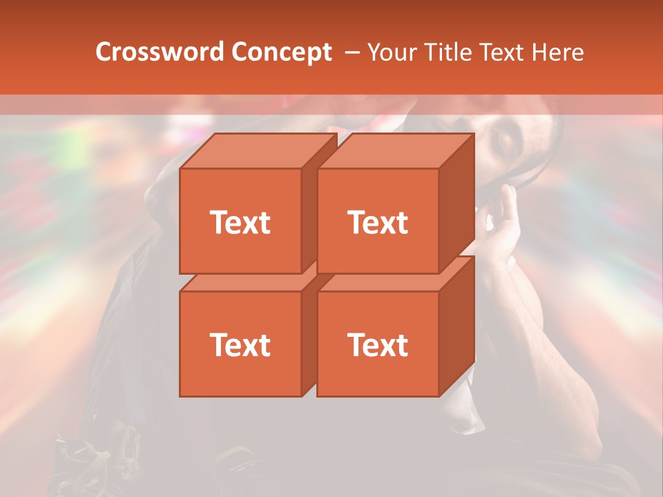 A Boy Listen Music With City Background PowerPoint Template