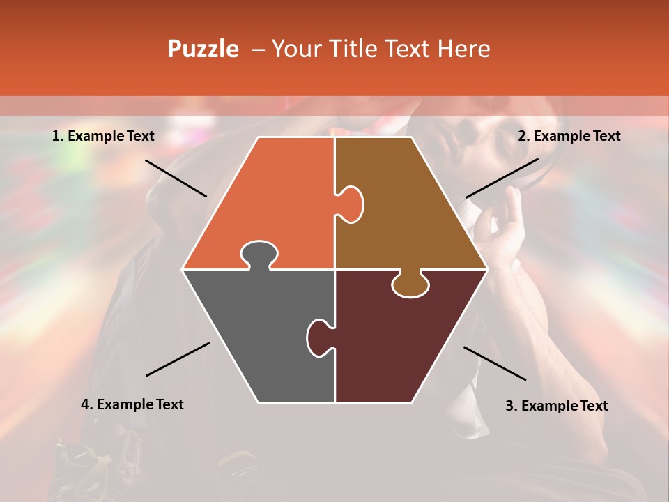 A Boy Listen Music With City Background PowerPoint Template