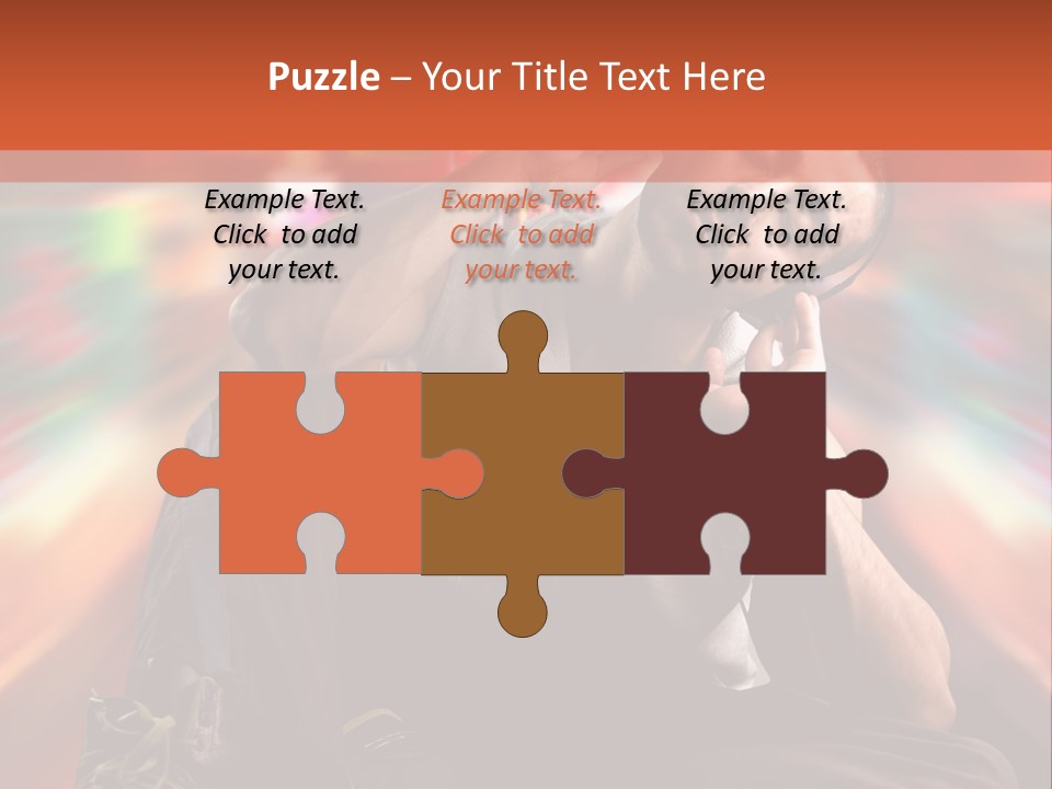 A Boy Listen Music With City Background PowerPoint Template