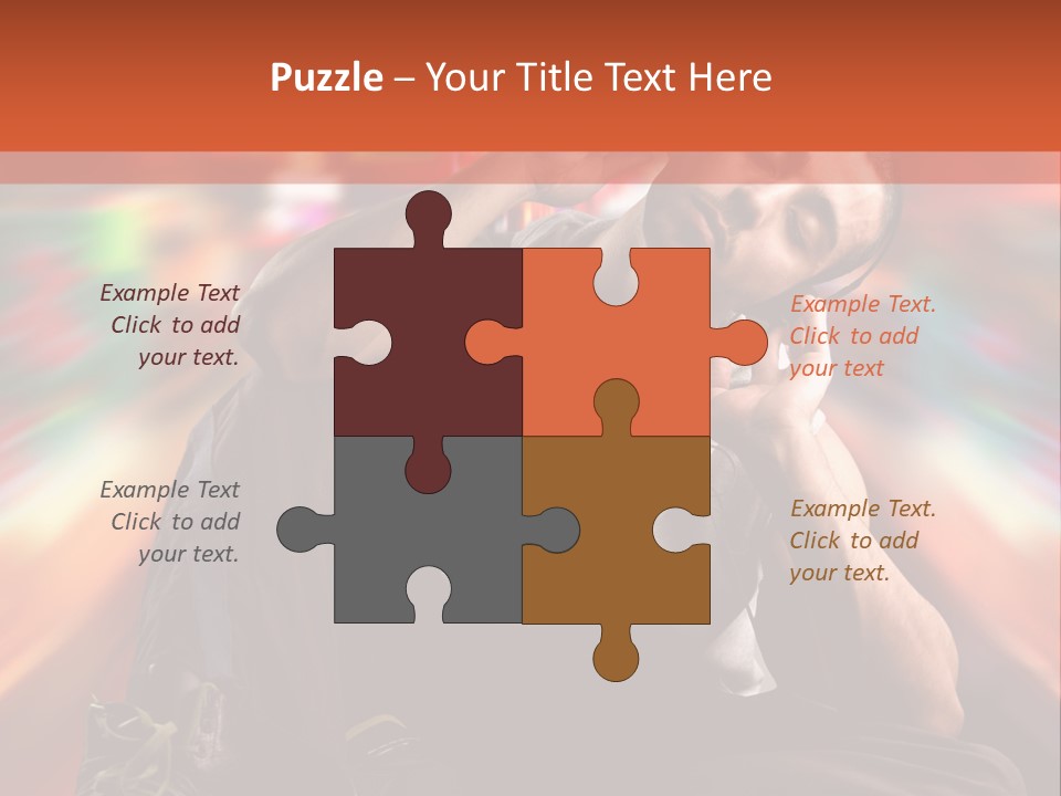 A Boy Listen Music With City Background PowerPoint Template