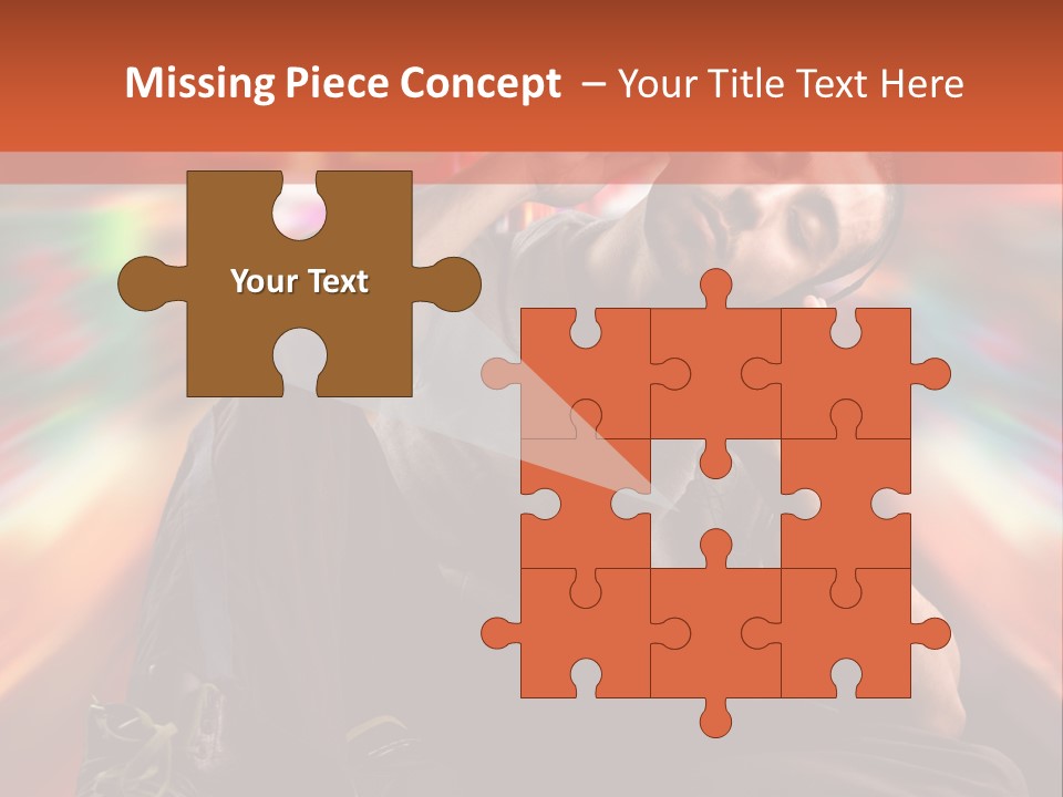 A Boy Listen Music With City Background PowerPoint Template