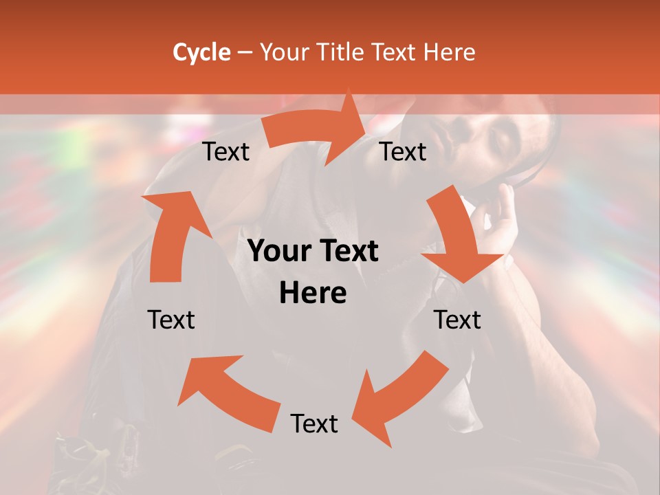 A Boy Listen Music With City Background PowerPoint Template