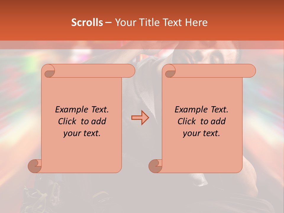 A Boy Listen Music With City Background PowerPoint Template