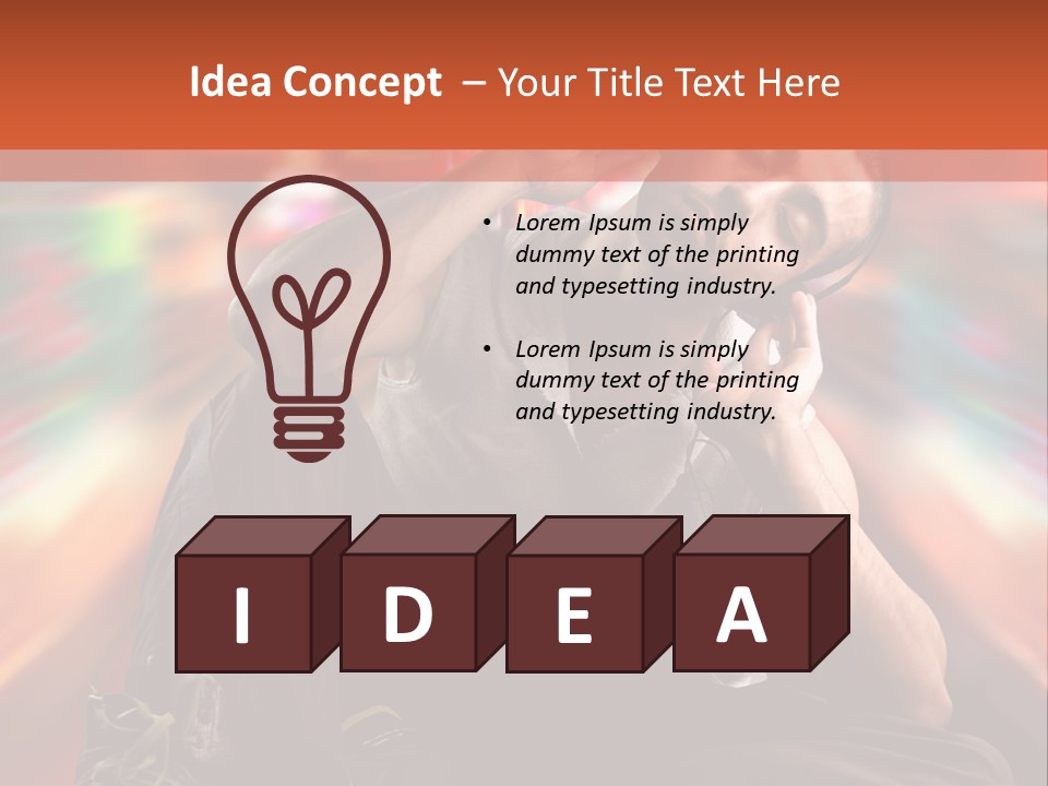 A Boy Listen Music With City Background PowerPoint Template