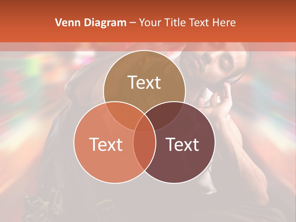 A Boy Listen Music With City Background PowerPoint Template